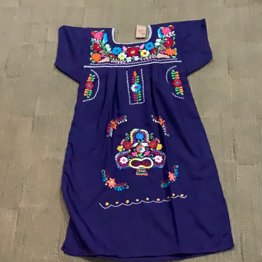 Kids Purple Festive Mexican Dress